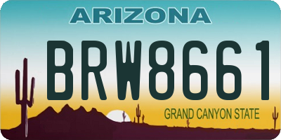 AZ license plate BRW8661