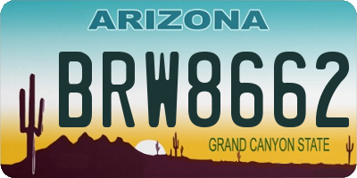 AZ license plate BRW8662