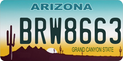 AZ license plate BRW8663