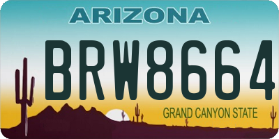 AZ license plate BRW8664