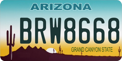 AZ license plate BRW8668
