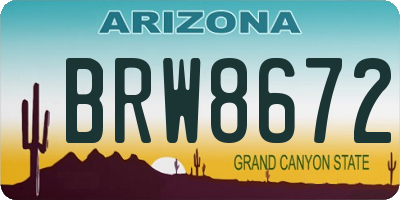AZ license plate BRW8672