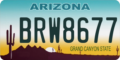AZ license plate BRW8677