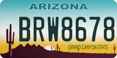 AZ license plate BRW8678