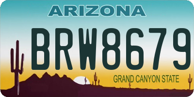 AZ license plate BRW8679
