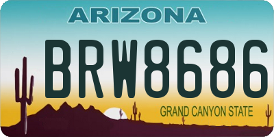 AZ license plate BRW8686