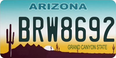 AZ license plate BRW8692