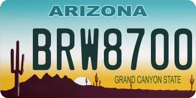 AZ license plate BRW8700