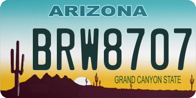 AZ license plate BRW8707