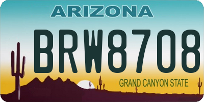 AZ license plate BRW8708
