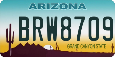 AZ license plate BRW8709