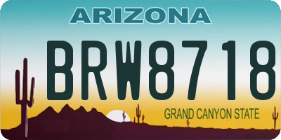 AZ license plate BRW8718