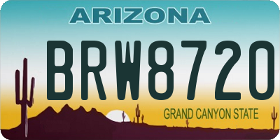 AZ license plate BRW8720