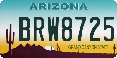 AZ license plate BRW8725