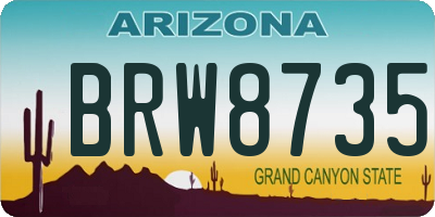 AZ license plate BRW8735