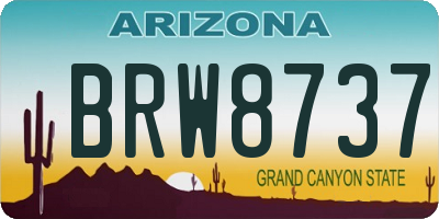 AZ license plate BRW8737