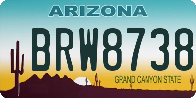 AZ license plate BRW8738