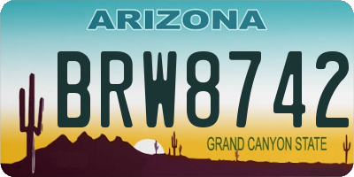 AZ license plate BRW8742