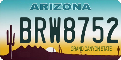 AZ license plate BRW8752