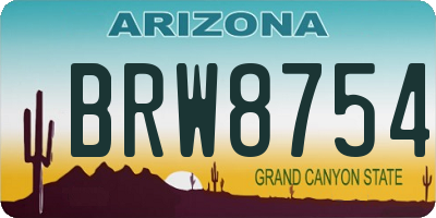AZ license plate BRW8754
