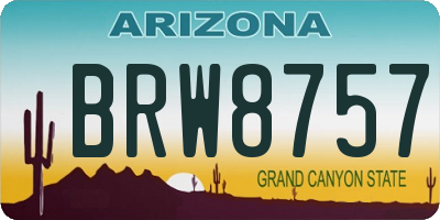 AZ license plate BRW8757