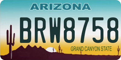 AZ license plate BRW8758