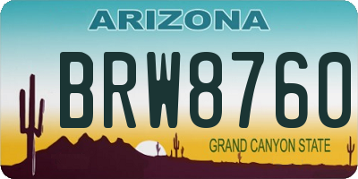 AZ license plate BRW8760