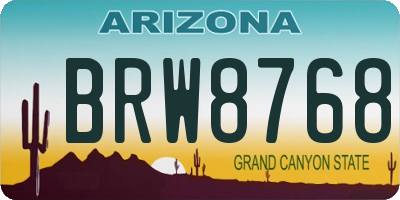 AZ license plate BRW8768