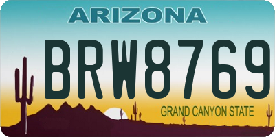 AZ license plate BRW8769
