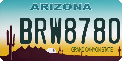 AZ license plate BRW8780