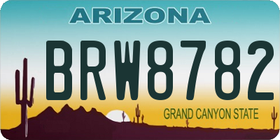 AZ license plate BRW8782