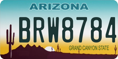 AZ license plate BRW8784