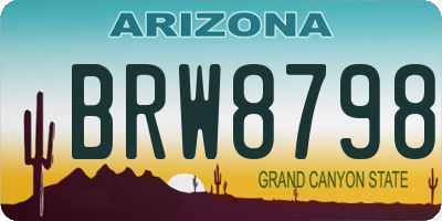 AZ license plate BRW8798
