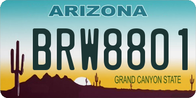 AZ license plate BRW8801