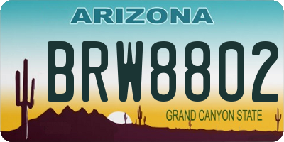 AZ license plate BRW8802