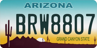 AZ license plate BRW8807