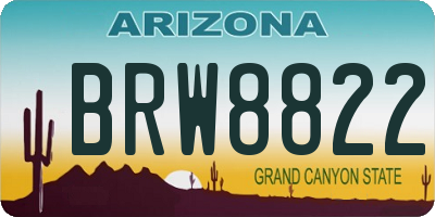 AZ license plate BRW8822