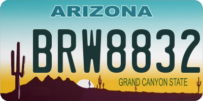 AZ license plate BRW8832