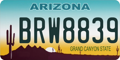 AZ license plate BRW8839