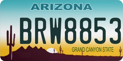 AZ license plate BRW8853