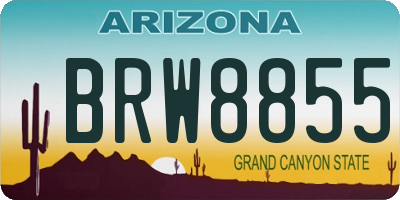 AZ license plate BRW8855