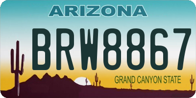 AZ license plate BRW8867