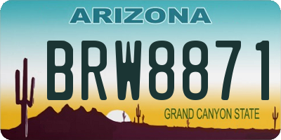 AZ license plate BRW8871