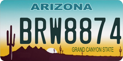 AZ license plate BRW8874