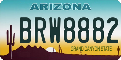 AZ license plate BRW8882