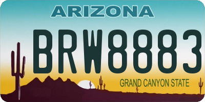AZ license plate BRW8883