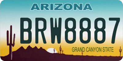 AZ license plate BRW8887