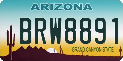 AZ license plate BRW8891