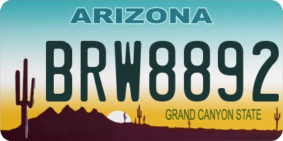 AZ license plate BRW8892