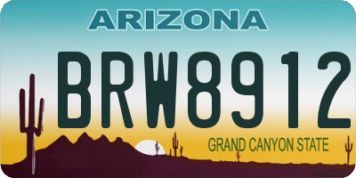 AZ license plate BRW8912